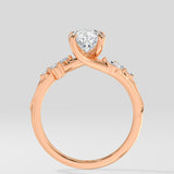 1.50 Ct Pear Lunette Ring