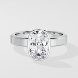 2.50 Ct Cushion Bezel Ring