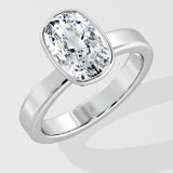 2.50 Ct Cushion Bezel Ring
