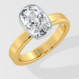 2.50 Ct Cushion Bezel Ring