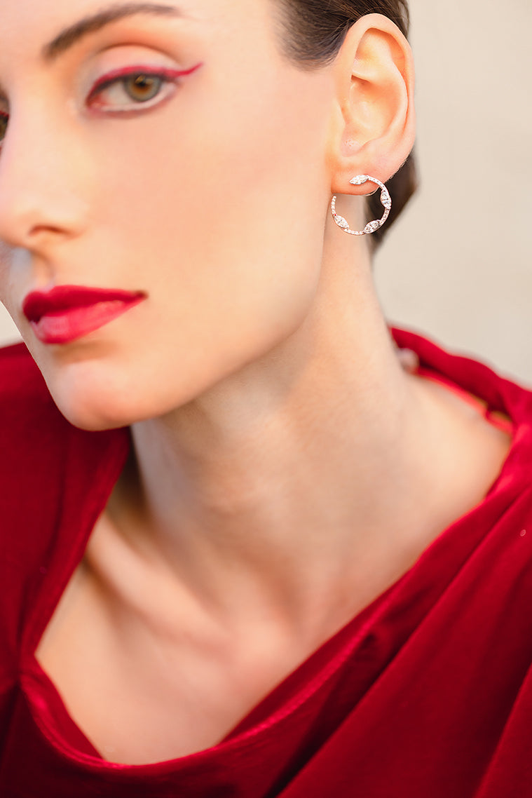 Illuminate Spaced Marquise Front Hoops - House Of Quadri