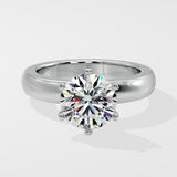 3 ct Wide Band Solitaire Ring