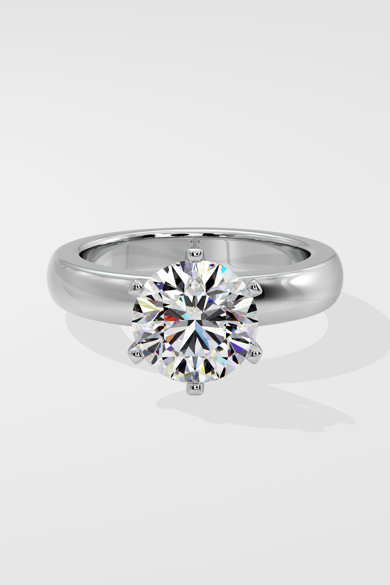 3 ct Wide Band Solitaire Ring