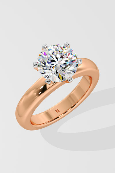 3 ct Wide Band Solitaire Ring