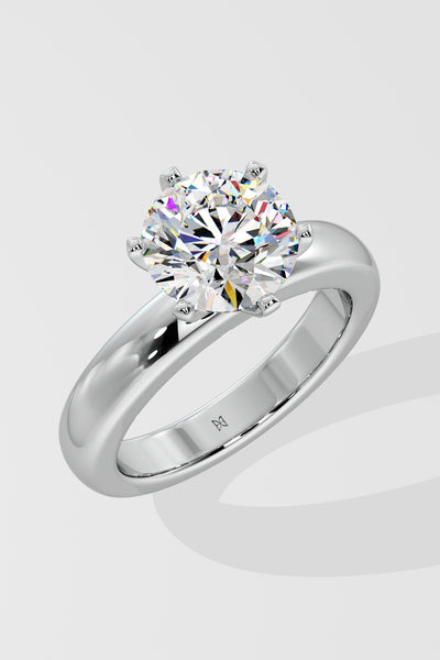 3 ct Wide Band Solitaire Ring