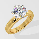 3 ct Wide Band Solitaire Ring