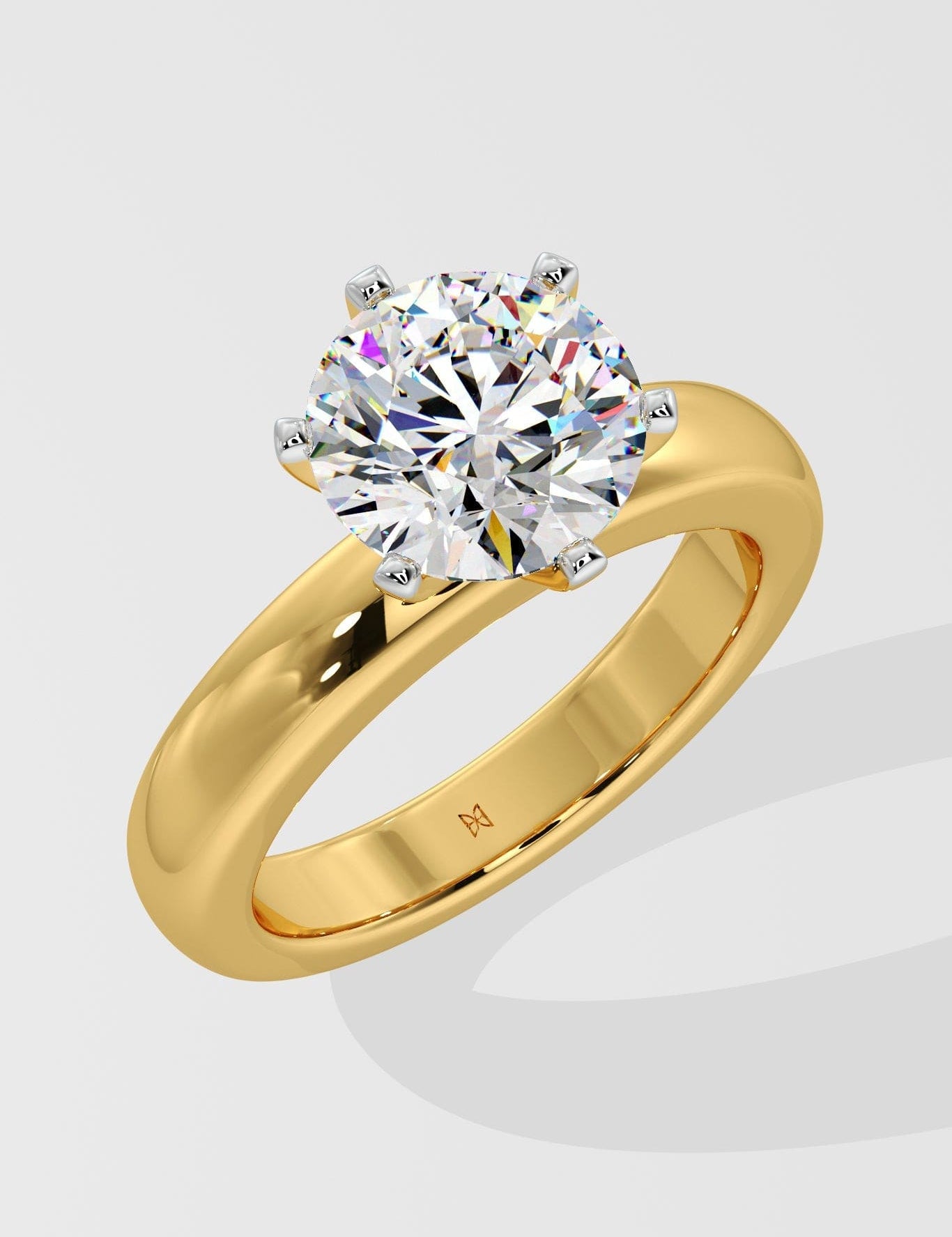3 ct Wide Band Solitaire Ring