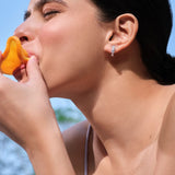 3 Stone Diamond Huggies