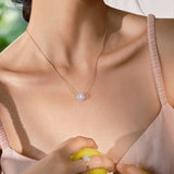 1 ct Halo Solitaire Necklace