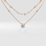 Stellar 2 Layered Arrayed Solitaire Necklace - House Of Quadri