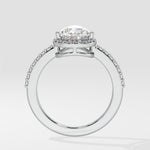 Askew Pear Solitaire Halo Ring - House Of Quadri