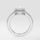 1.5 ct Pear Solitaire Halo Diamond Ring