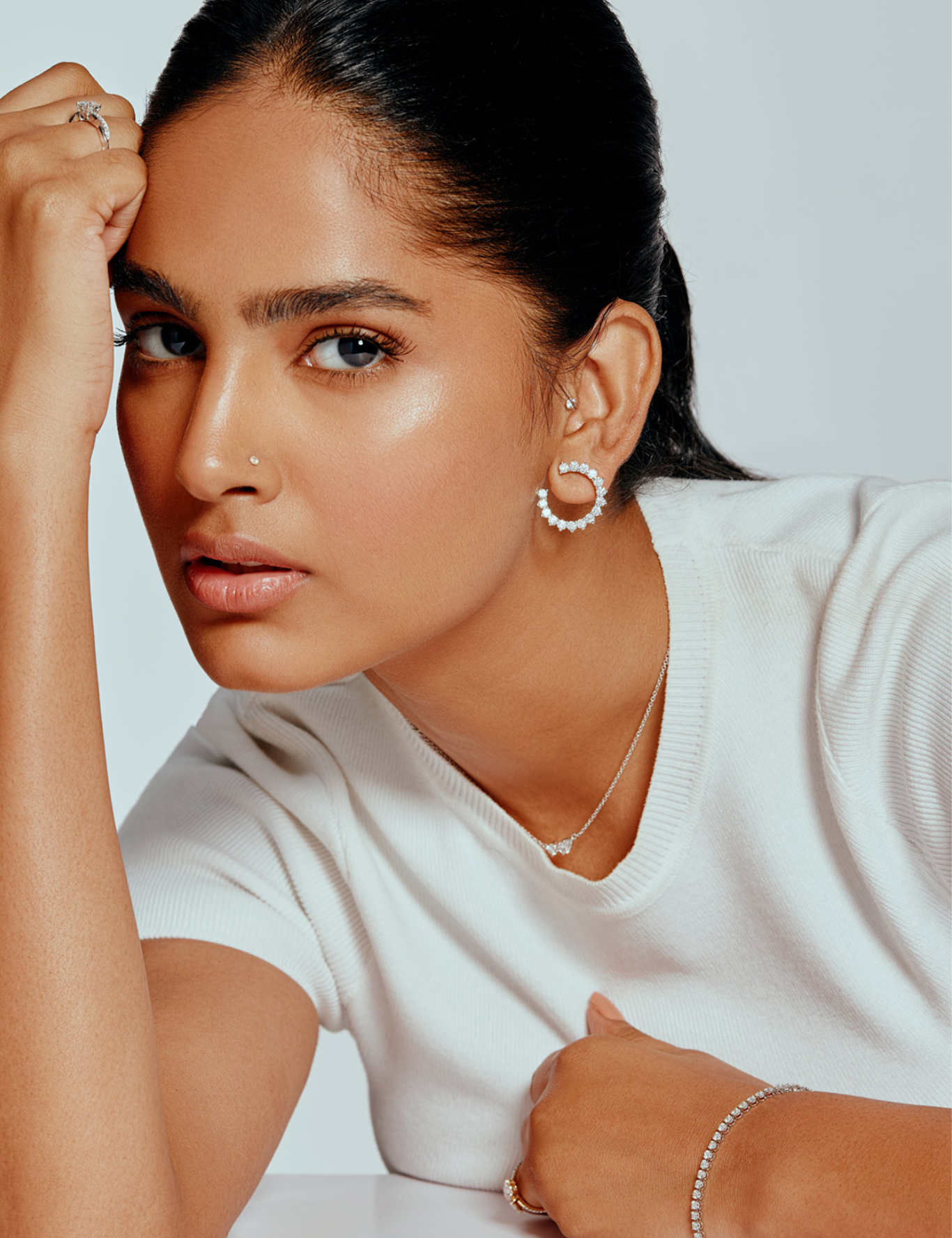 T-Shirt Classic Tennis White Gold Bracelet - House Of Quadri