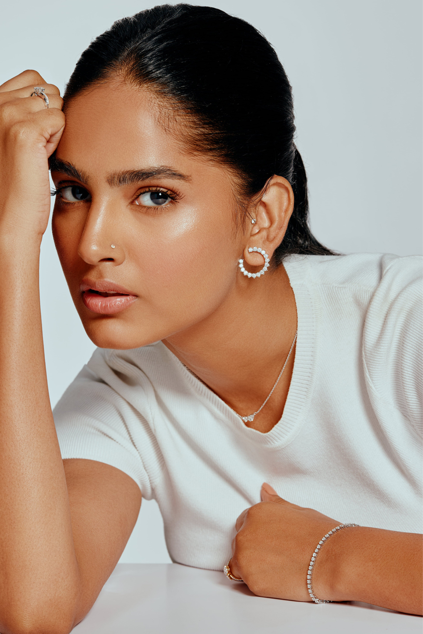 T-Shirt Classic Tennis White Gold Bracelet - House Of Quadri