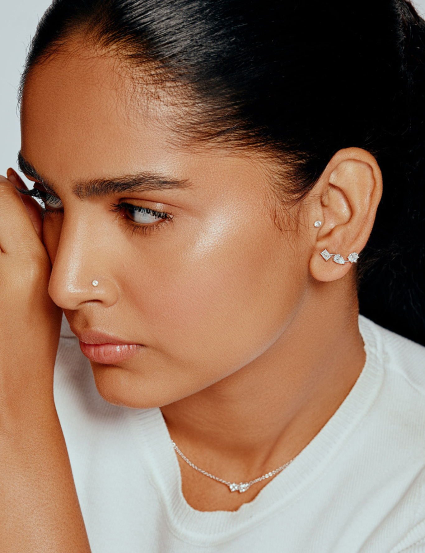 T-Shirt 3 Stone Ear Cuffs - House Of Quadri