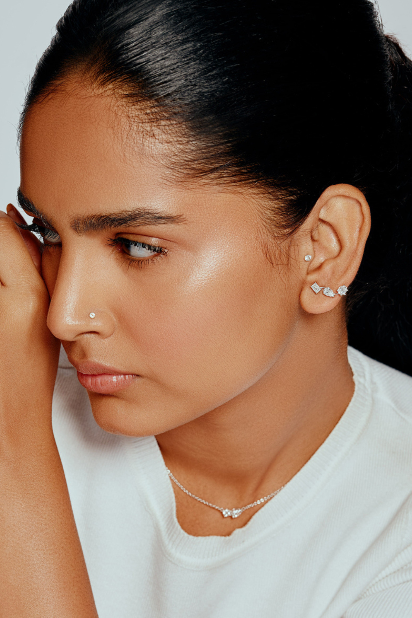 T-Shirt 3 Stone Ear Cuffs - House Of Quadri