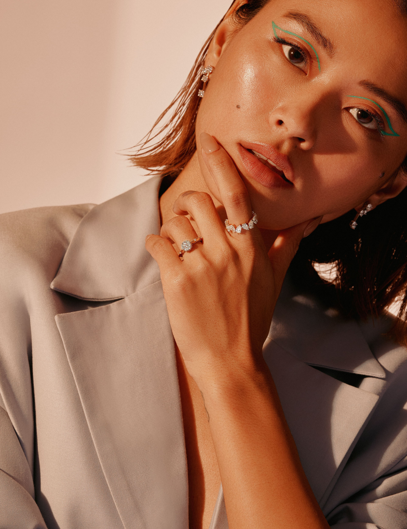 Empowered Invisible Halo Side Studded Solitaire Ring - House Of Quadri