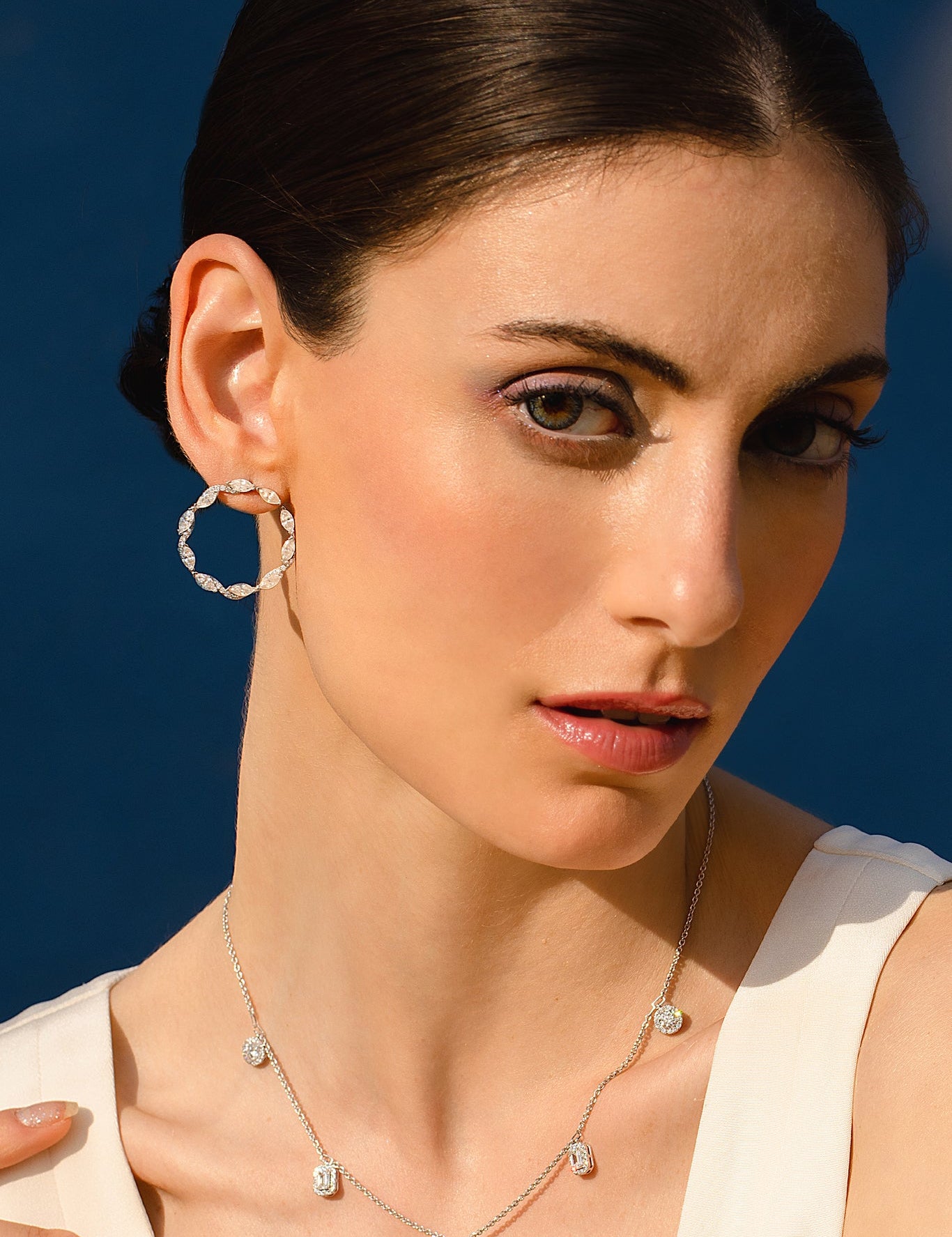 Illuminate Marquise Diamond Front Hoops - House Of Quadri