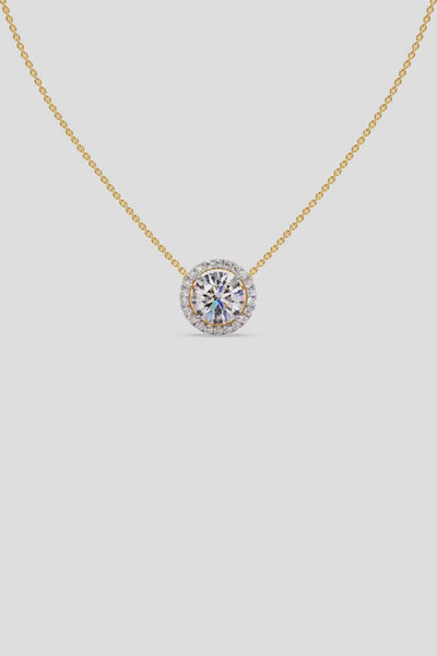 1 ct Halo Solitaire Necklace