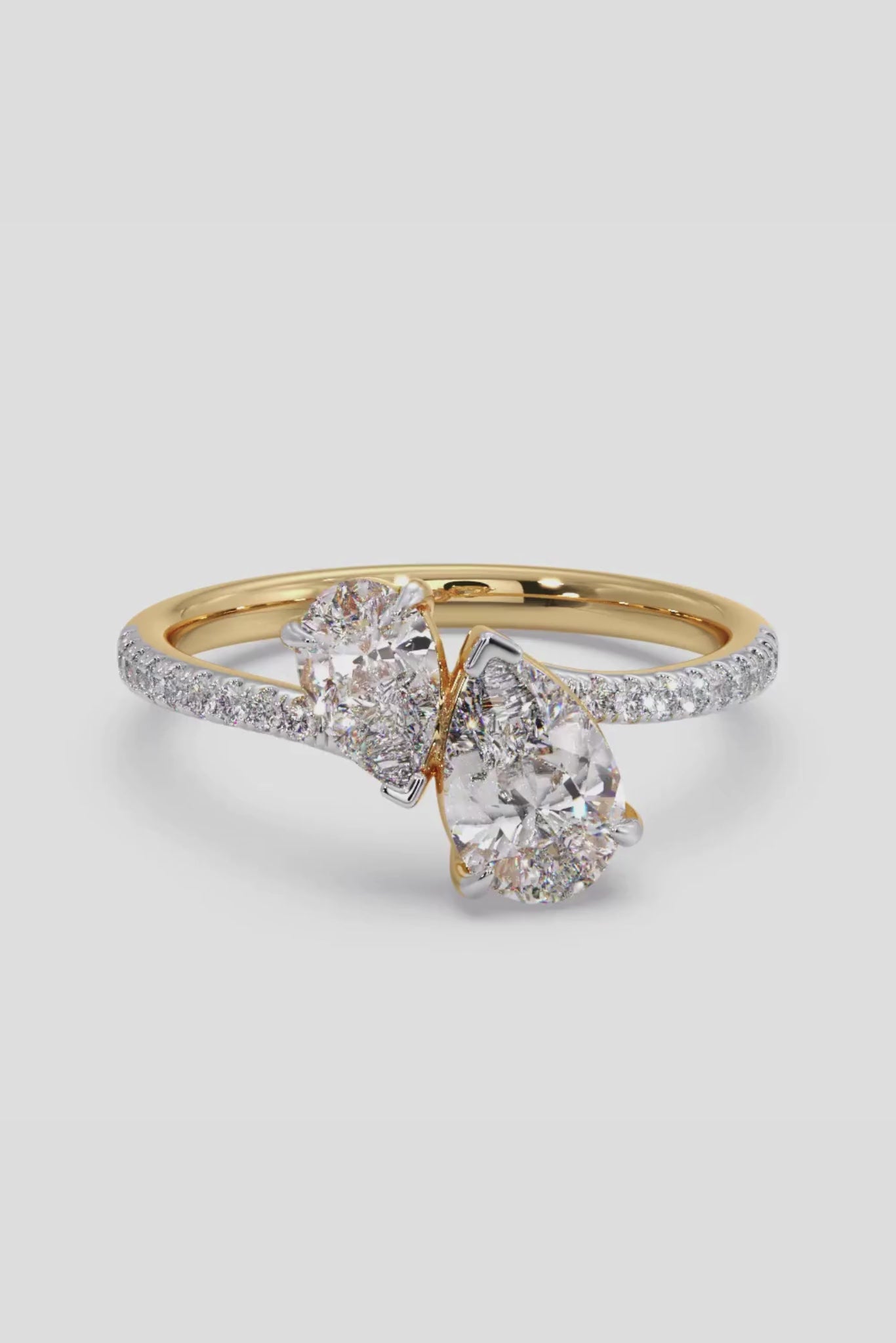 Alternate Pear Solitaire Ring