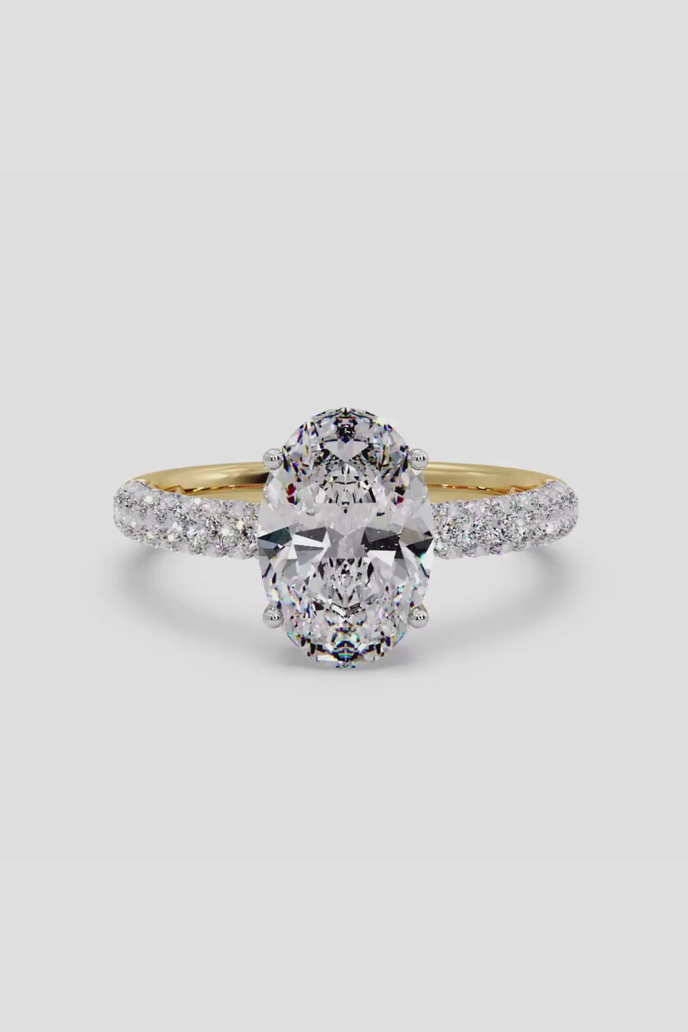 2 ct Oval Dome Pave Ring