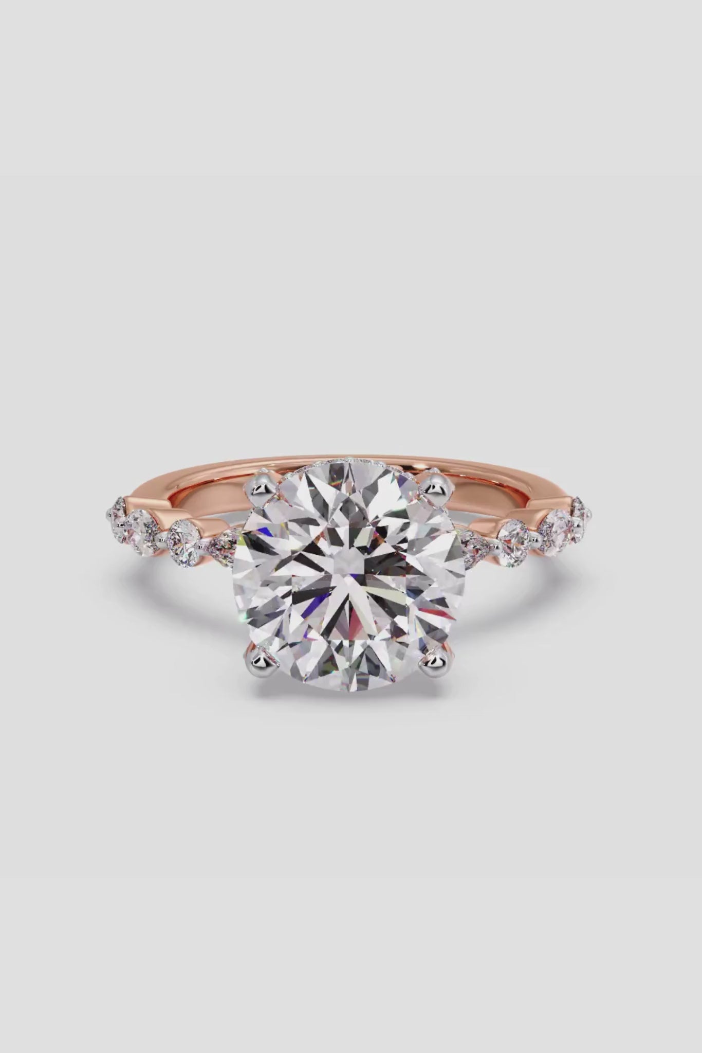 3 ct Round Askew Solitaire Ring