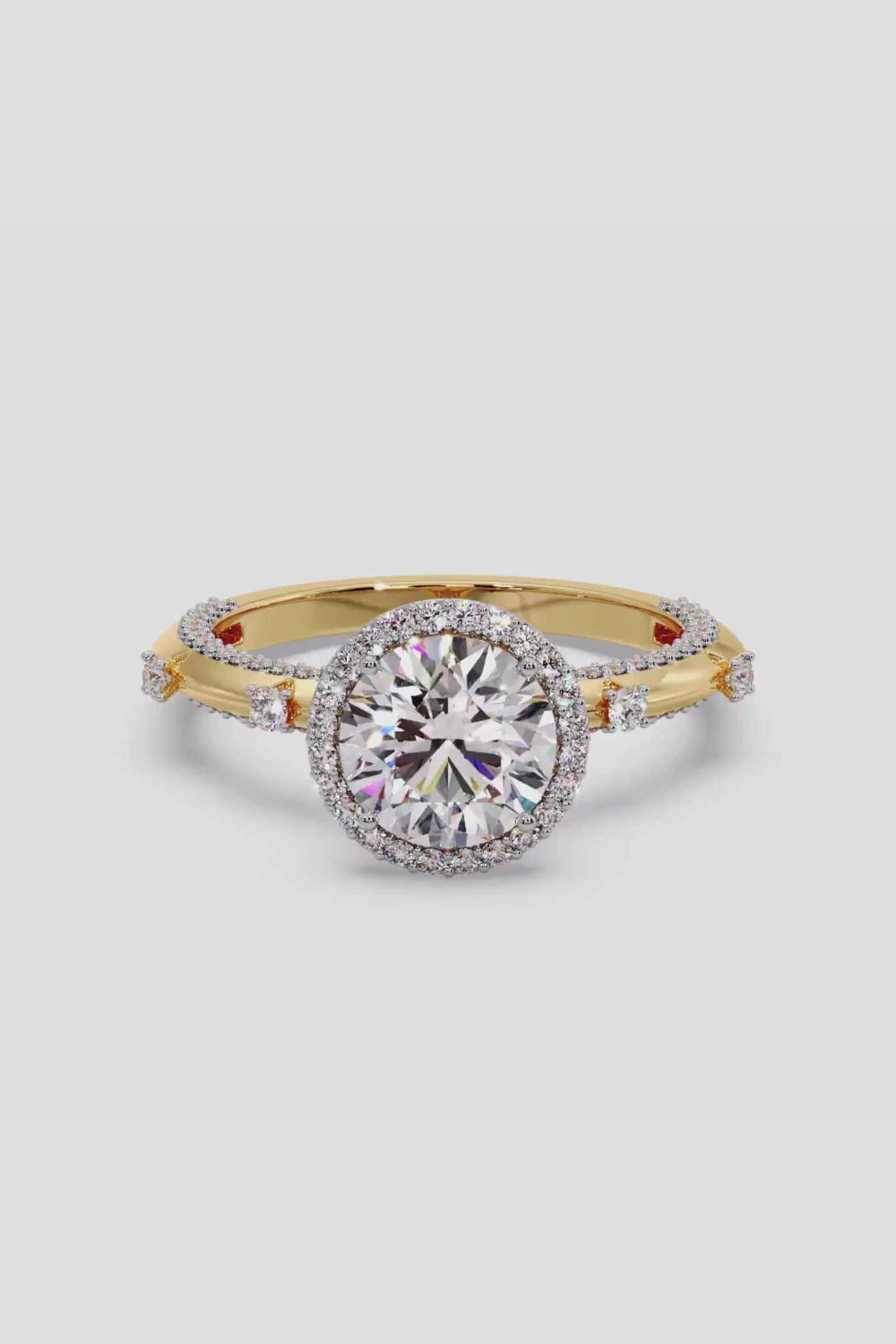 2 ct Halo Spaced Solitaire Ring