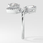 Emerald & Halo Heart 2 Diamond Ring - House Of Quadri