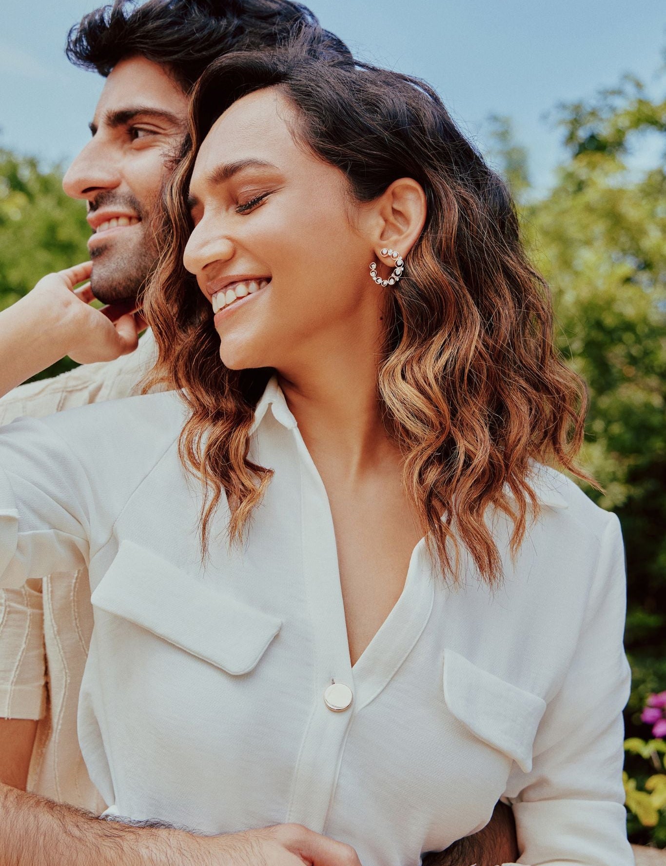 Bubble Diamond Front Hoops - House Of Quadri