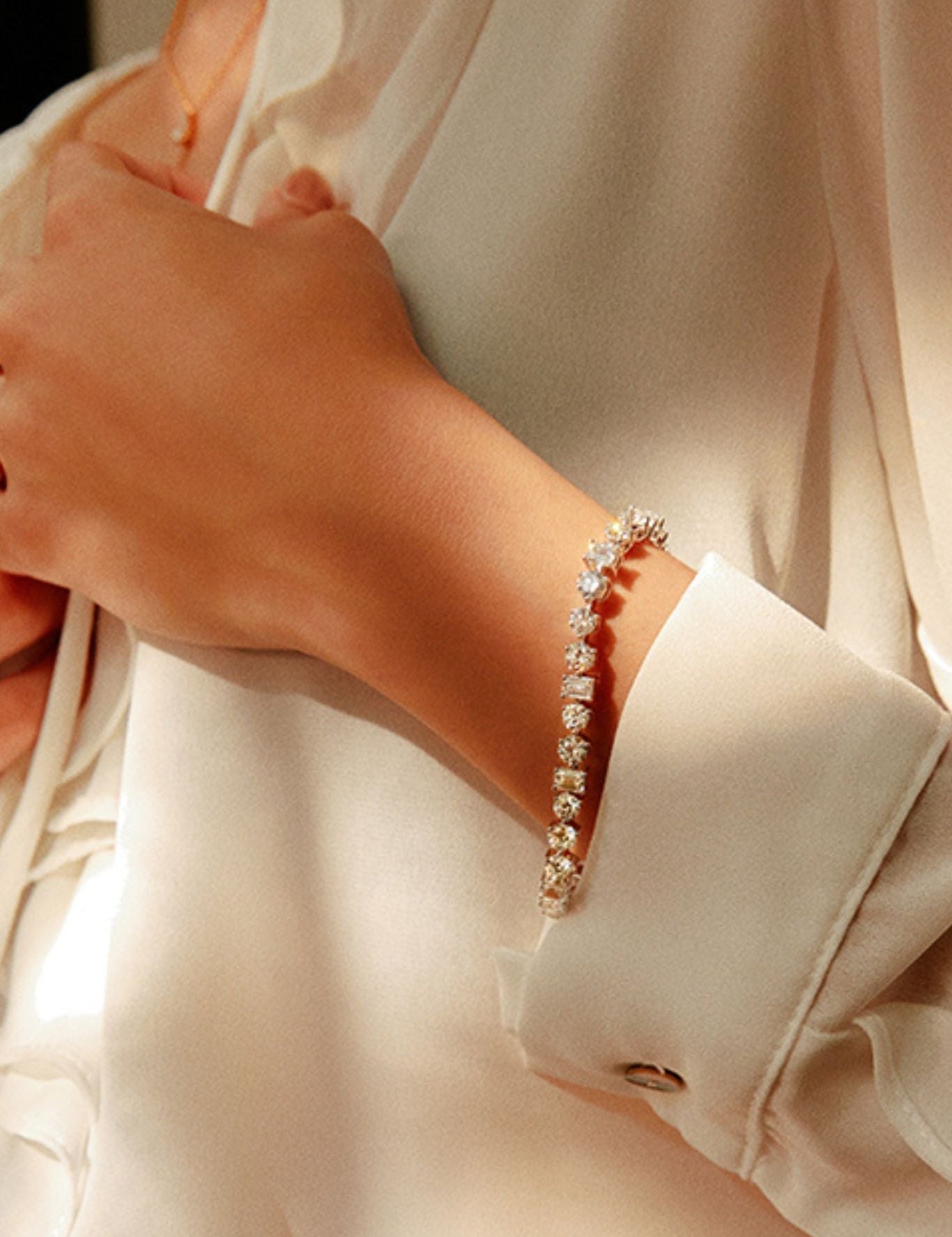 Blended Solitaire Tennis Bracelet - House Of Quadri