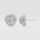 Stellar 6 ct Solitaire Swirl Halo Earring - House Of Quadri