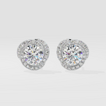 Stellar 6 ct Solitaire Swirl Halo Earring - House Of Quadri