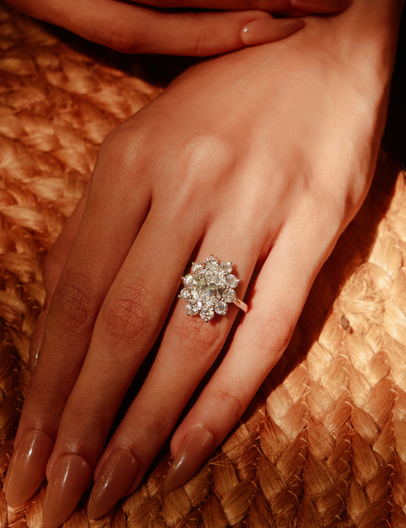 3 ct Sunburst Oval Ring - House Of Quadri