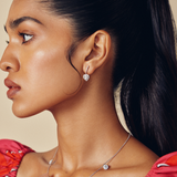 Halo Heart Danglers - House Of Quadri