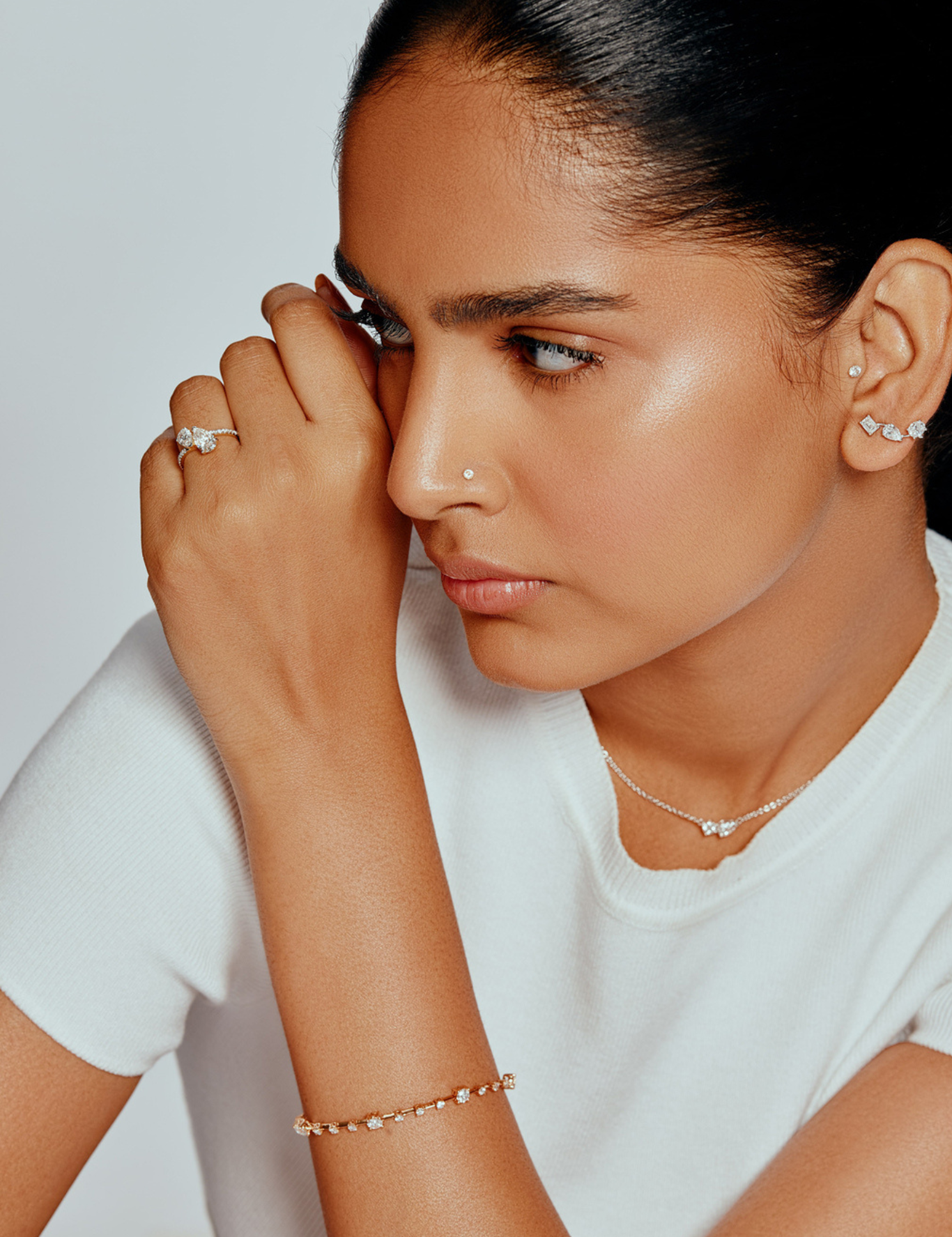 T-shirt Alternate Pear Solitaire Ring - House Of Quadri