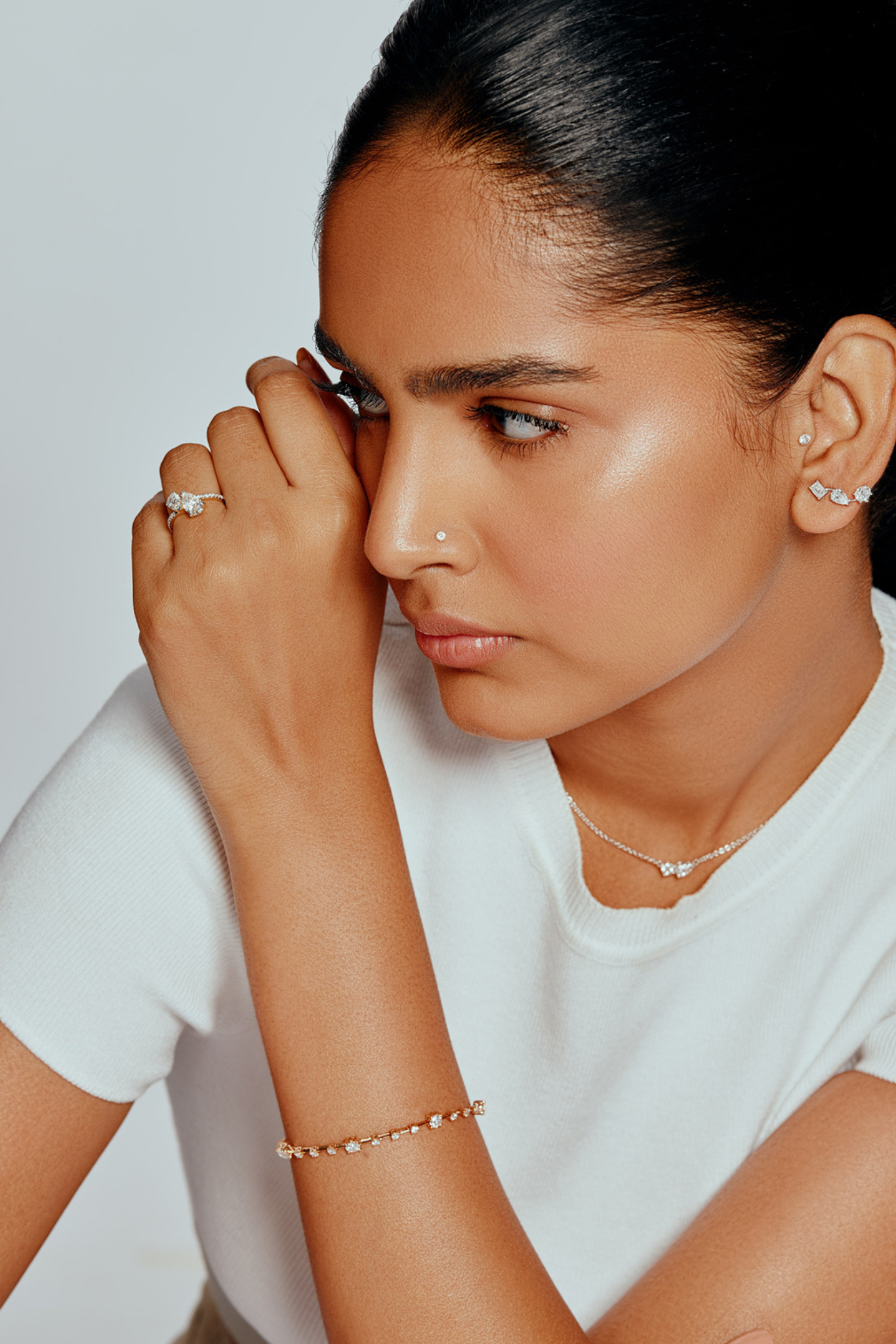 T-shirt Alternate Pear Solitaire Ring - House Of Quadri