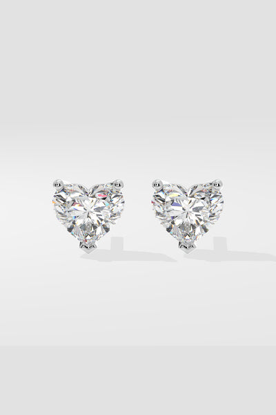 Classic 1ct Heart Studs - House Of Quadri