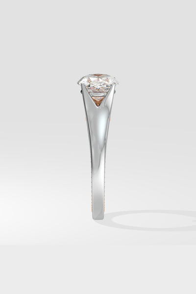 Askew Two- Tone Oval Solitaire Ring - House Of Quadri