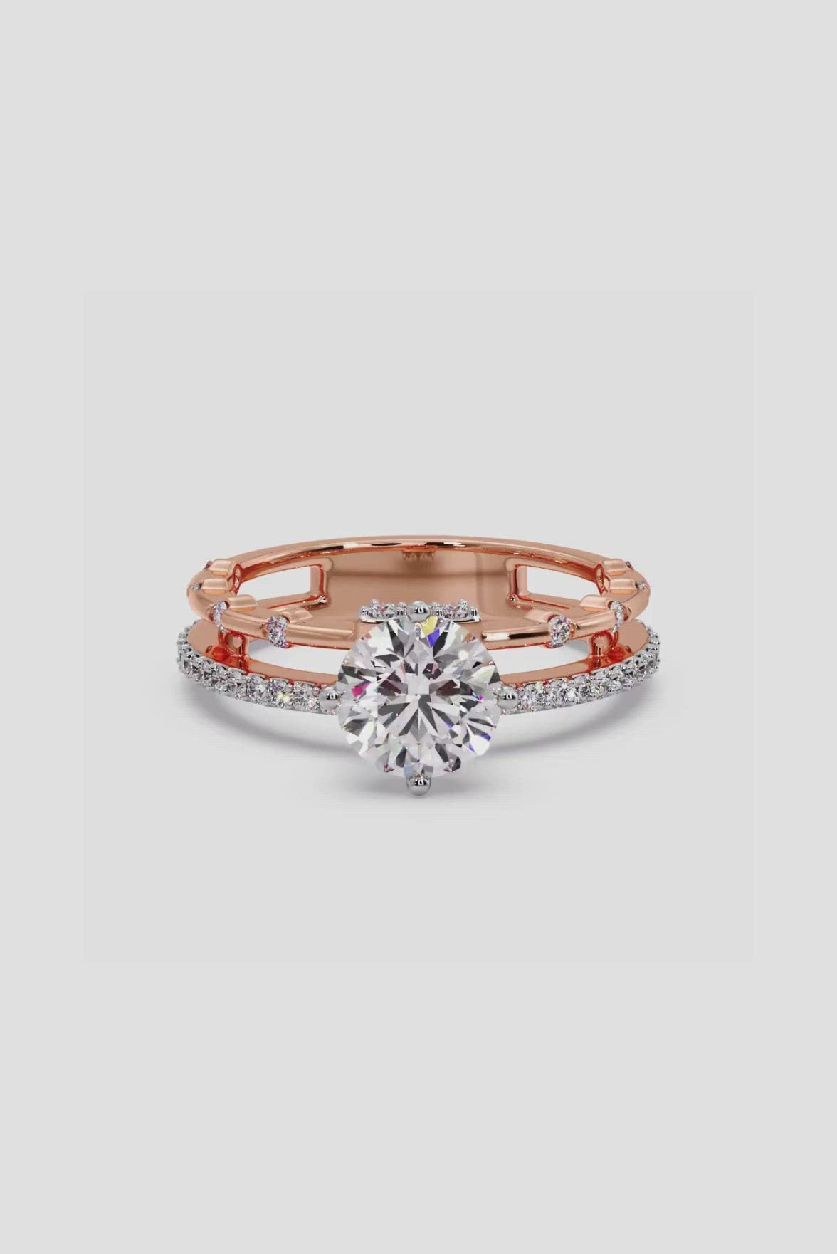 1 ct Twin Row Solitaire Ring