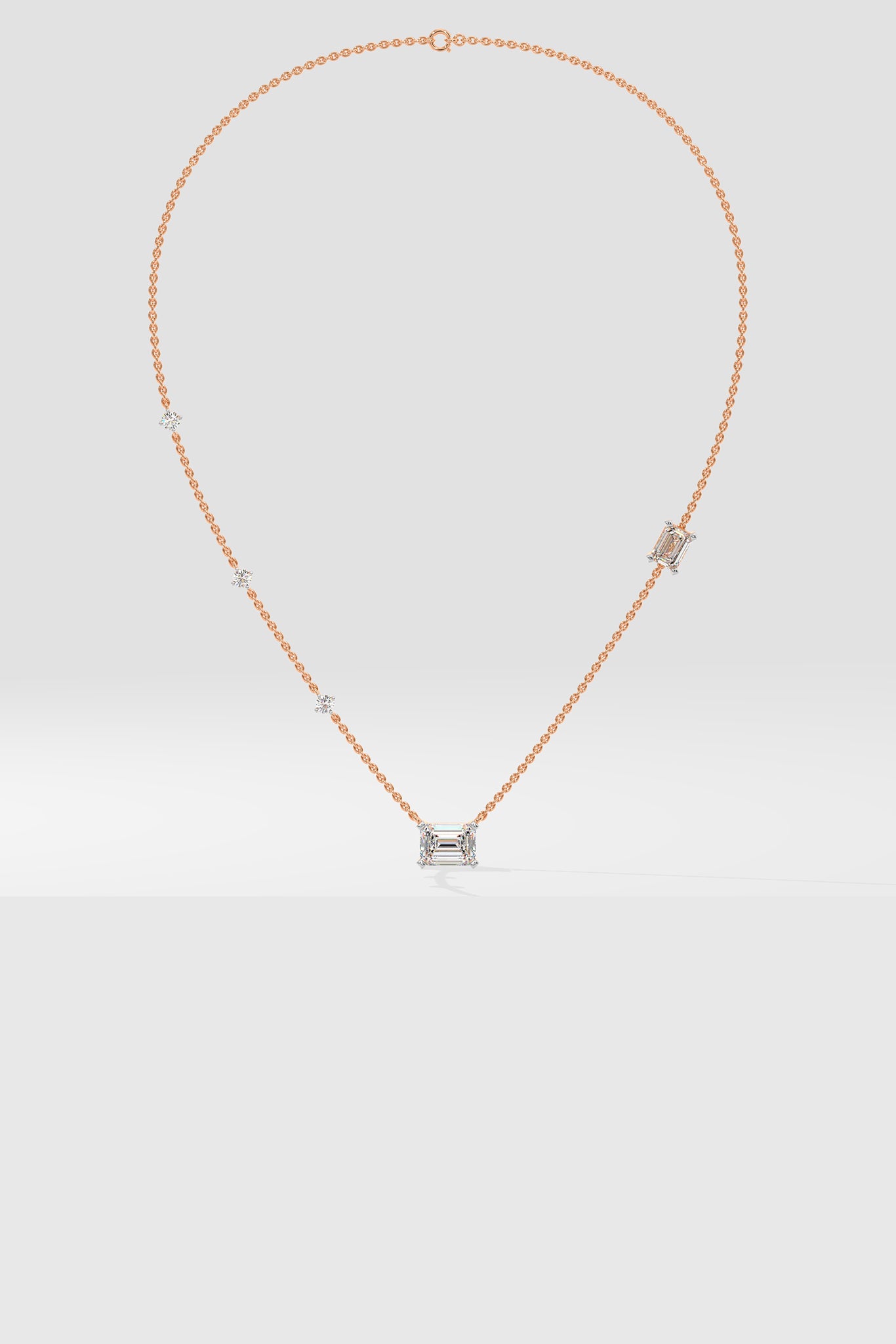 Emra Accented Solitaire Necklace Full View House of Quadri
