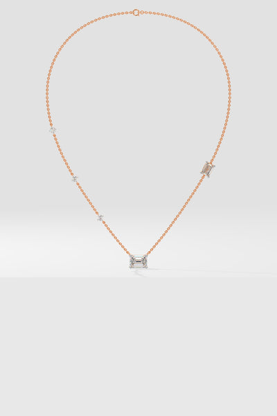 Emra Accented Solitaire Necklace Full View House of Quadri