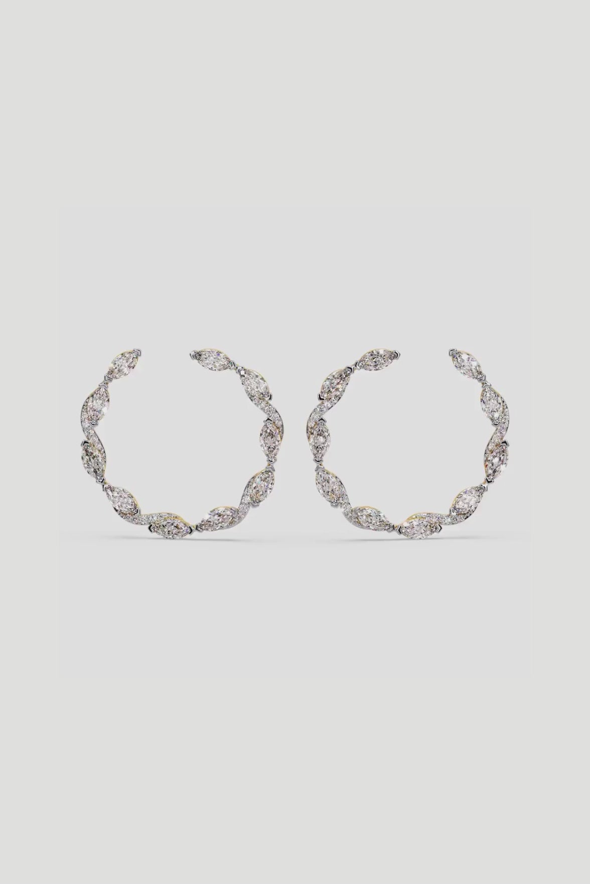 Marquise Diamond Front Hoops