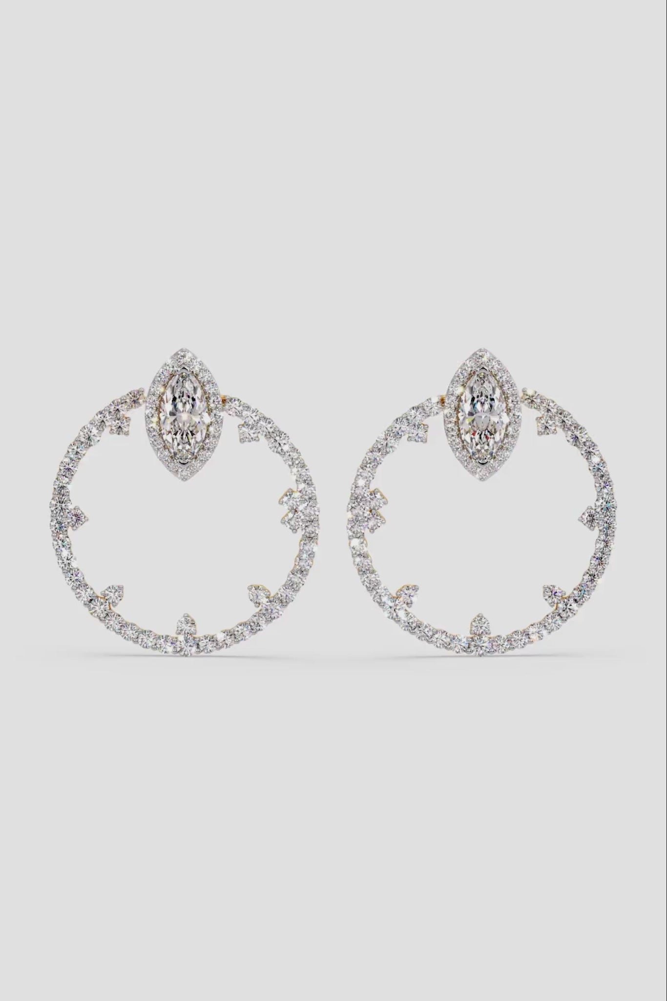 Marquise Halo Front Hoops