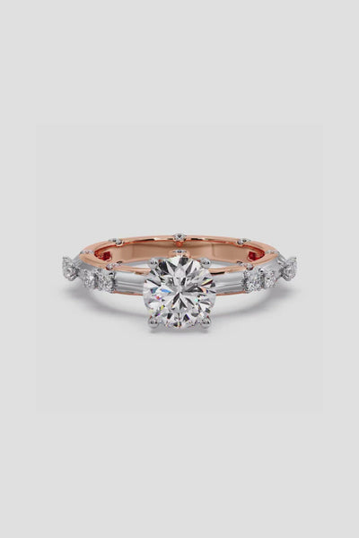 Crossover Diamonds Solitaire Ring