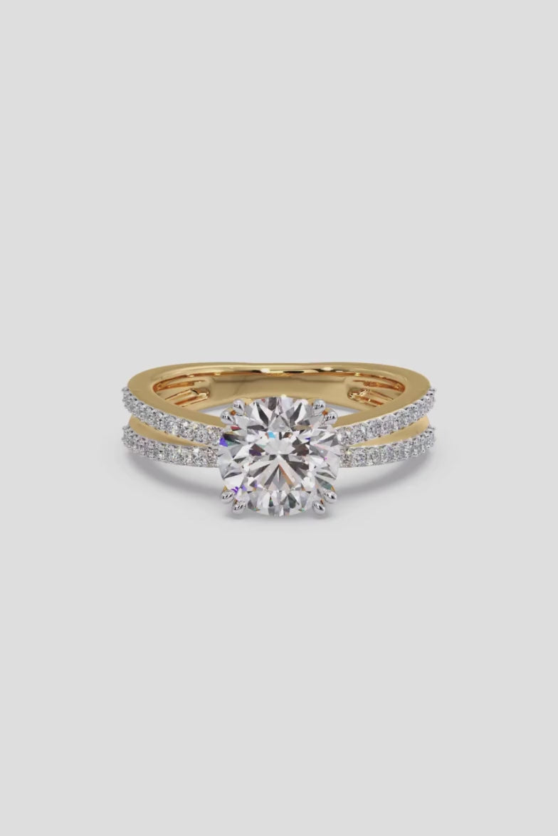 2 ct Double Shank Solitaire Ring