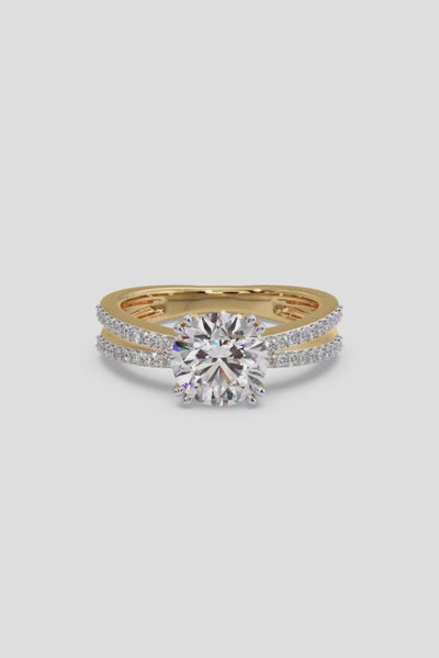 2 ct Double Shank Solitaire Ring