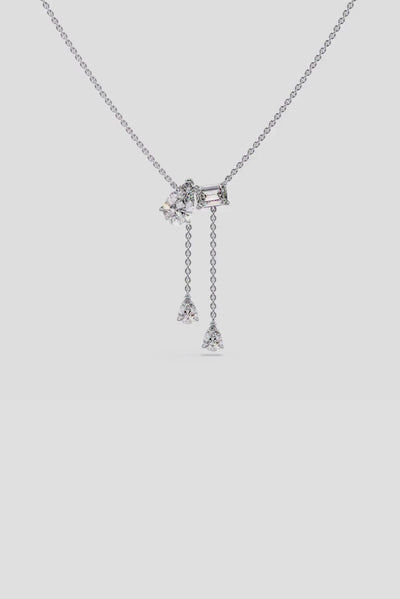 Askew 2 Stone Solitaire Necklace With Drops Compelte Look Video House of Quadri