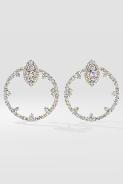 Empowered Marquise Halo Front Hoops - House Of Quadri