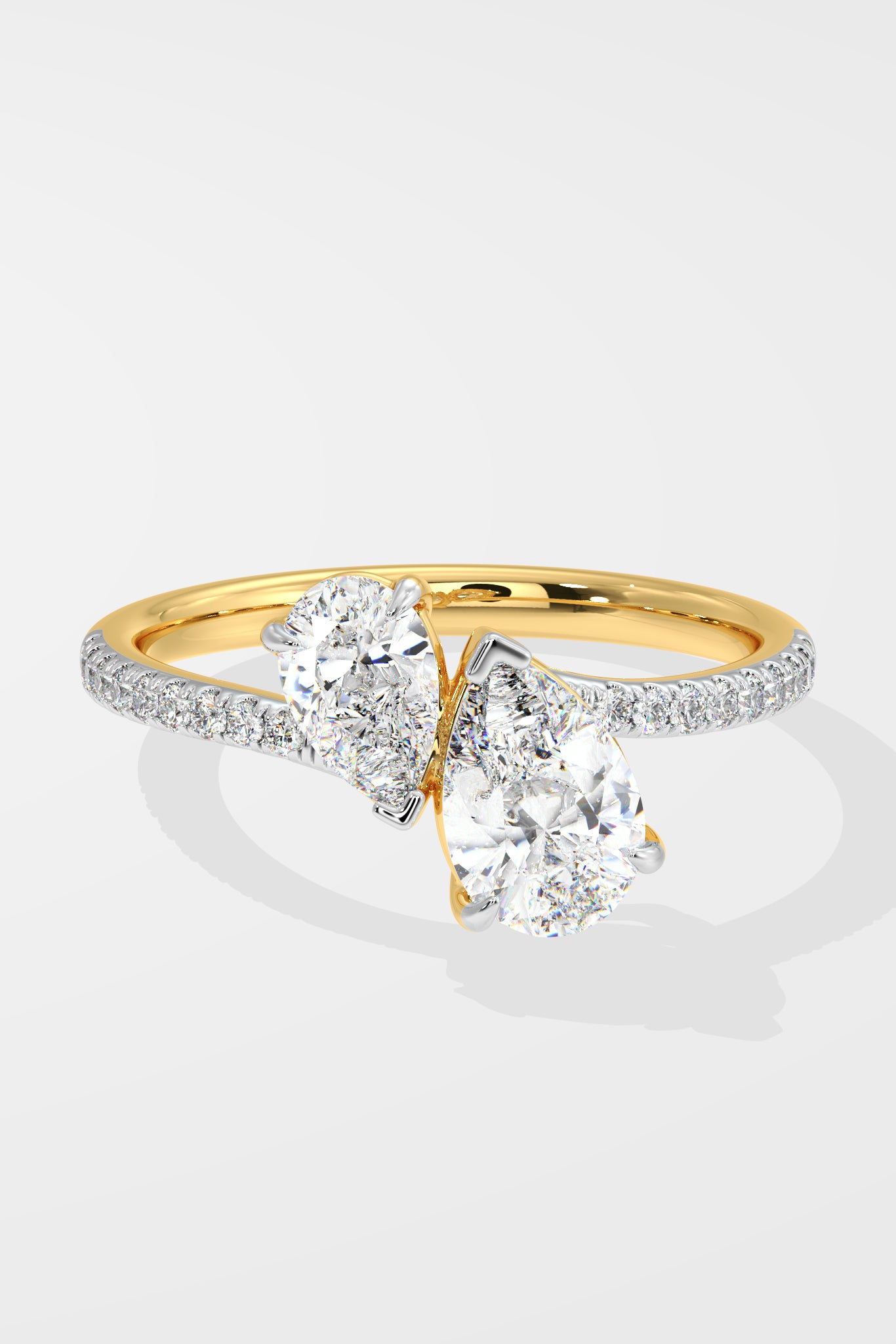 Empowered Alternate Pear Solitaire Ring - House Of Quadri