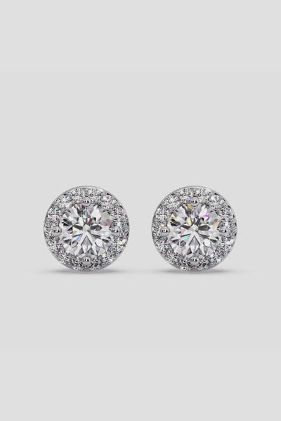 1 ct Solitaire Halo Studs